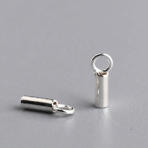 tube bead bucklet, tube connector, s925 sterling silver, silver bead, silver findings, oxidized silver bead - Image 4