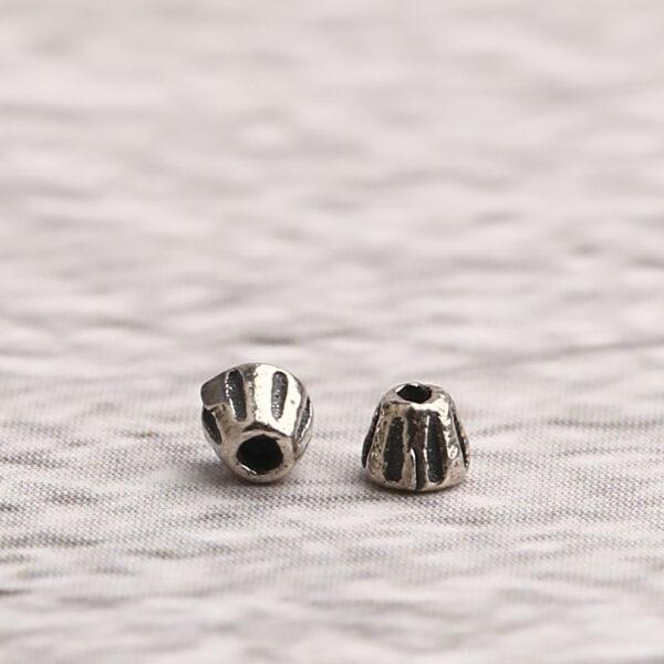 tower bead, small bead, spacer bead, s925 sterling silver, silver bead, oxidized silver bead - Image 4
