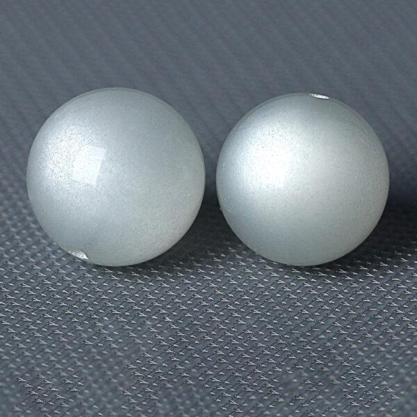 white moonstone bead, moonstone bead, round bead, through hole bead - Image 4