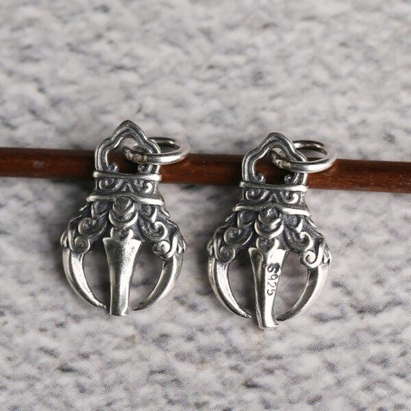 hollow flower charm, bracelet buckle, s925 sterling silver, silver bead, silver charm, oxidized silver bead - Image 4
