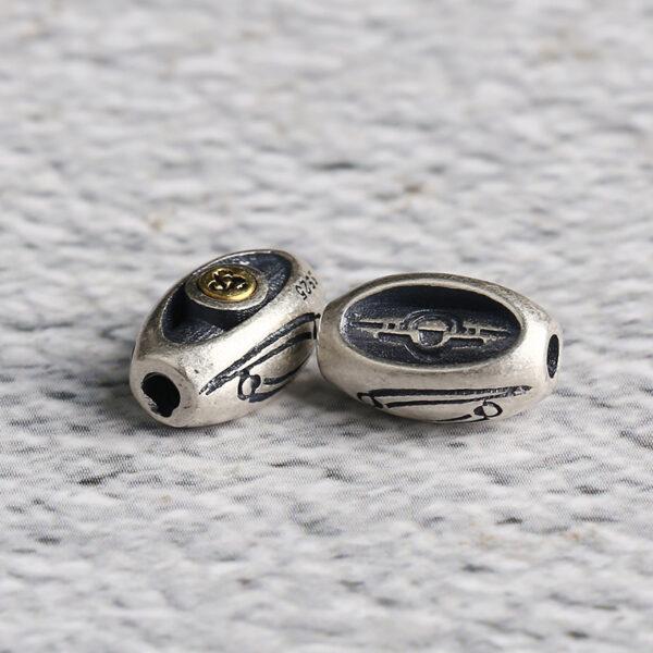 oval bead, retro bead, spacer bead, s925 sterling silver, silver bead, oxidized silver bead - Image 4