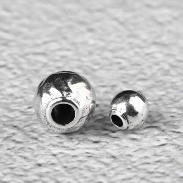 round bead, bumpy surface bead, spacer bead, s925 sterling silver, silver bead, oxidized silver bead - Image 4