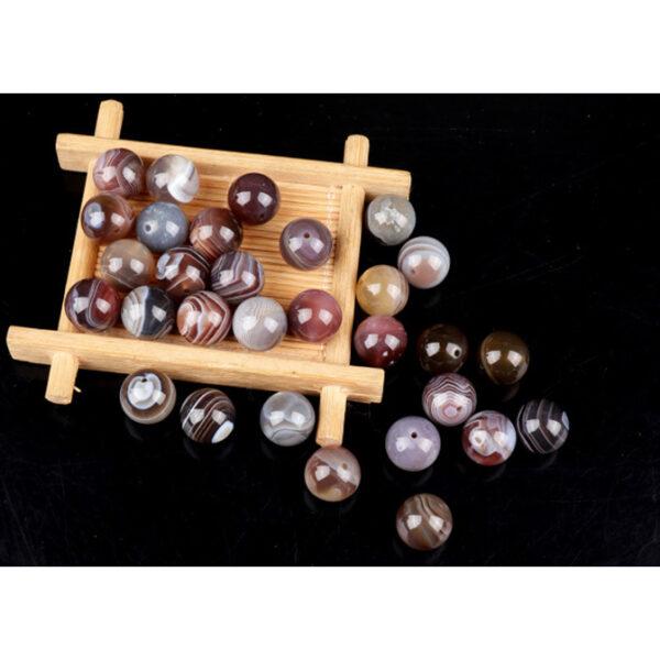 strip pattern agate bead, round bead, through hole bead - Image 4