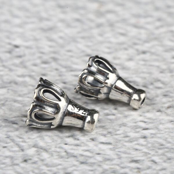 tower bead, lotus flower bead, bead holder, bead caps, spacer bead, s925 sterling silver, silver bead, oxidized silver bead - Image 4