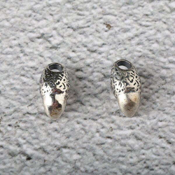 tiger tooth bead, spacer bead, s925 sterling silver, silver bead, oxidized silver bead - Image 4