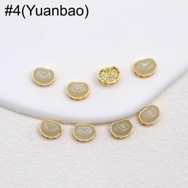 gourd bead, flower bead, bezel bead, nephrite bead, sterling silver bead, gild bead, golden bead, 2pcs / 5 pcs - Image 7