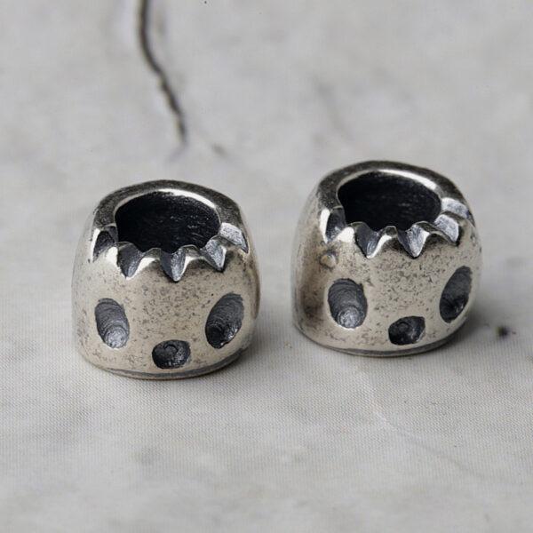 ghost bead, face bead, spacer bead, s925 sterling silver, silver bead, oxidized silver bead - Image 4