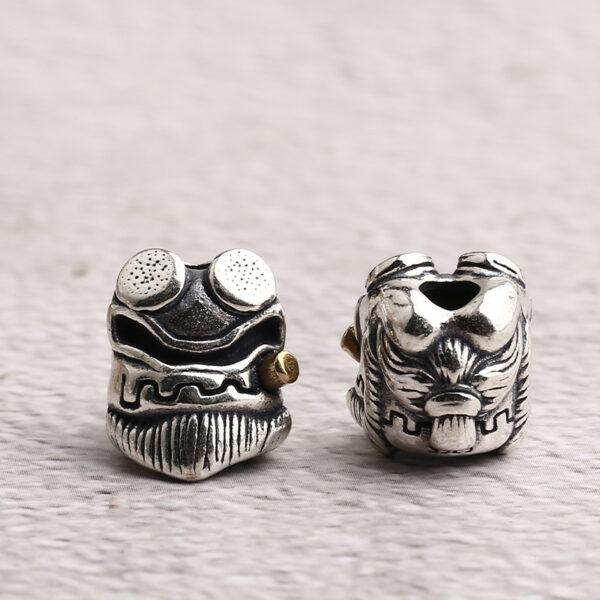 abstract head bead, retro bead, spacer bead, s925 sterling silver, silver bead, oxidized silver bead - Image 4
