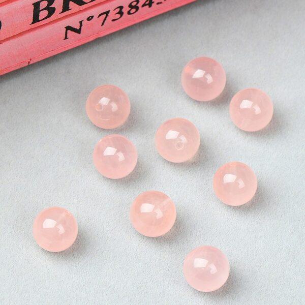 rose quartz bead, pink bead, round bead, through hole bead, natural bead, genuine bead - Image 4