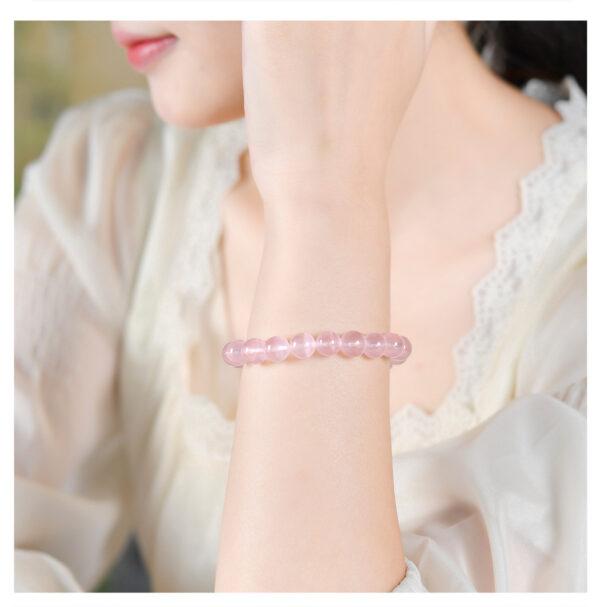 rose quartz bead, icy pink bead, round bead, through hole bead, natural bead, genuine bead - Image 4