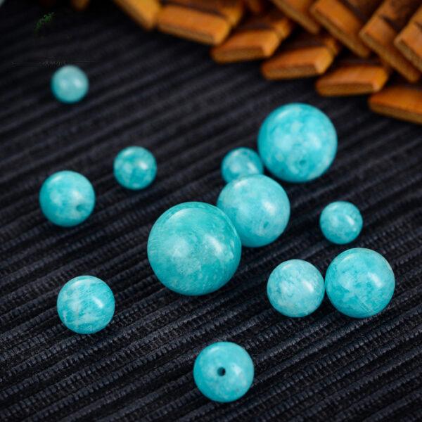 amazonite bead, blue bead, round bead, through hole bead, natural bead, genuine bead - Image 4