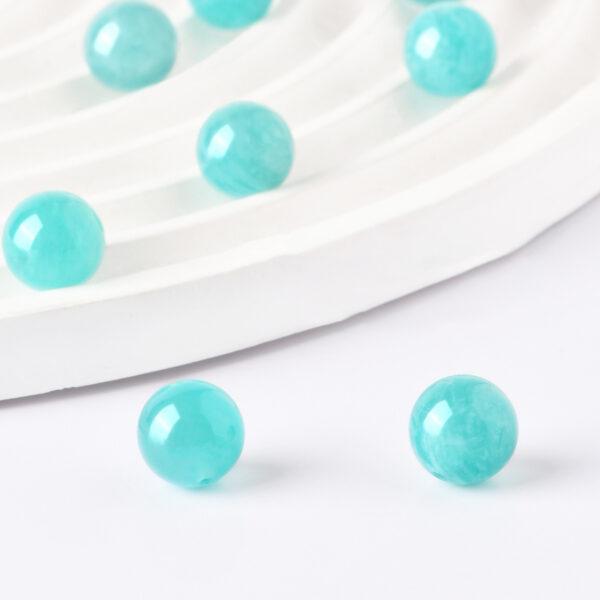 amazonite bead, blue bead, round bead, through hole bead, natural bead, genuine bead - Image 4