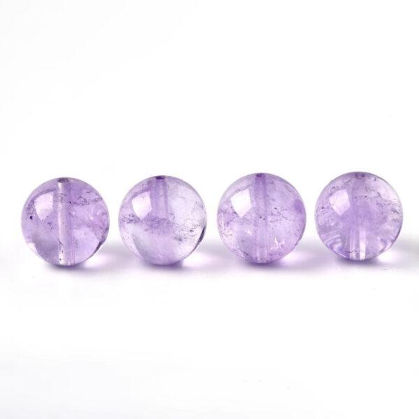 amethyst bead, lavender purple bead, round bead, through hole bead, natural bead, genuine bead - Image 4