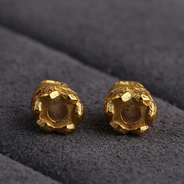 skull shape bead, crown bead, crown skull bead, spacer bead, s925 sterling silver, sterling silver bead, golden bead, gild bead - Image 4