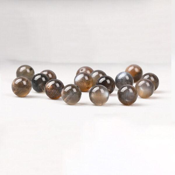 black gold sun stone bead, black bead, round bead, through hole bead, natural bead, genuine bead - Image 5