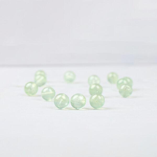 prehnite bead, green bead, clear bead, round bead, through hole bead, natural bead, genuine bead - Image 5