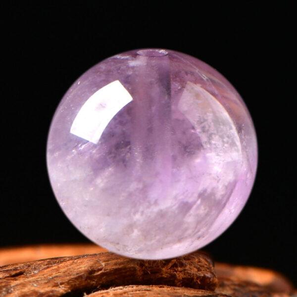 purple rutilated quartz bead, purple bead, clear bead, round bead, through hole bead, natural bead, genuine bead - Image 5