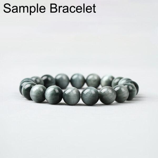 falcon eye bead, gray bead, round bead, through hole bead, natural bead, genuine bead - Image 5