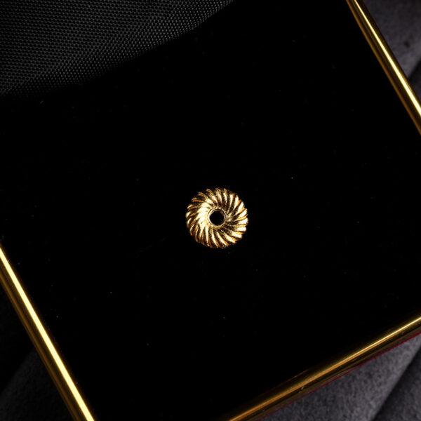 donut bead, spiral pattern bead, spacer bead, s925 sterling silver, sterling silver bead, golden bead, gild bead - Image 5