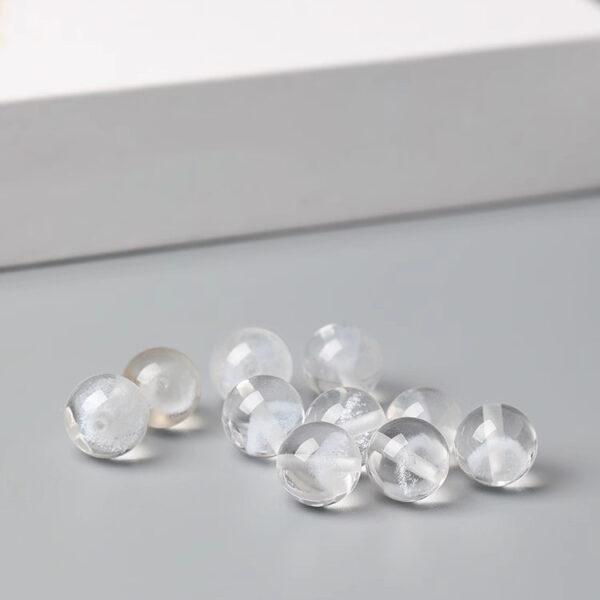 white phantom quartz bead, white bead, clear bead, round bead, through hole bead, natural bead, genuine bead - Image 5