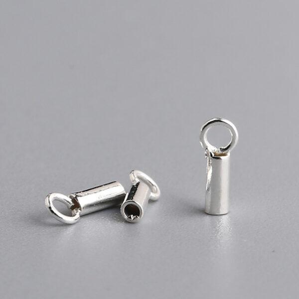 tube bead bucklet, tube connector, s925 sterling silver, silver bead, silver findings, oxidized silver bead - Image 5