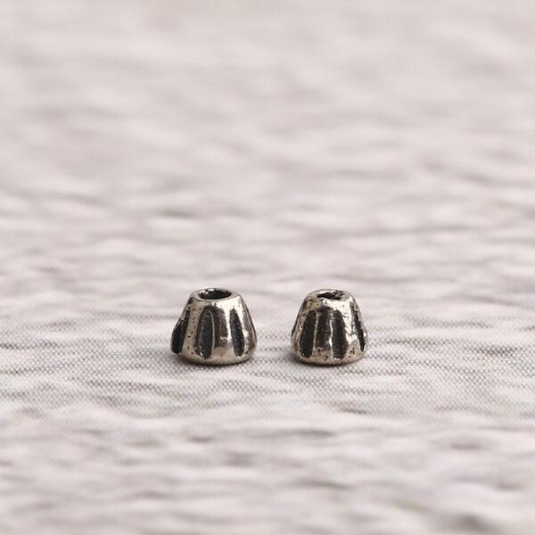 tower bead, small bead, spacer bead, s925 sterling silver, silver bead, oxidized silver bead - Image 5