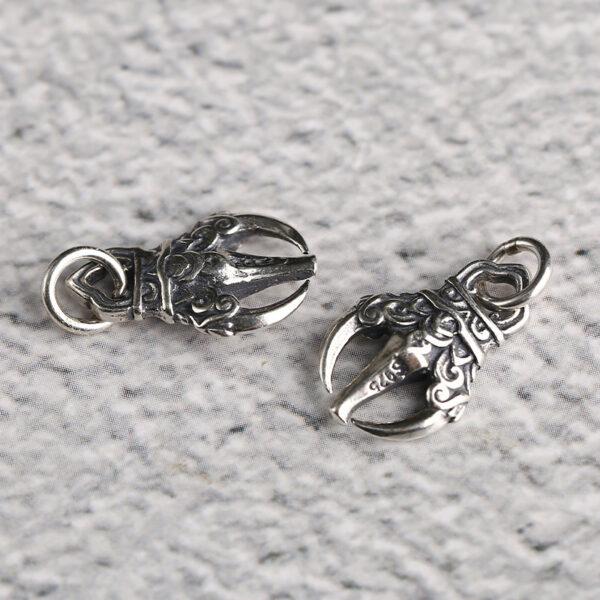 hollow flower charm, bracelet buckle, s925 sterling silver, silver bead, silver charm, oxidized silver bead - Image 5