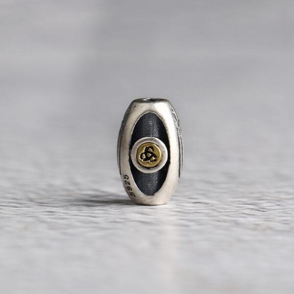 oval bead, retro bead, spacer bead, s925 sterling silver, silver bead, oxidized silver bead - Image 5
