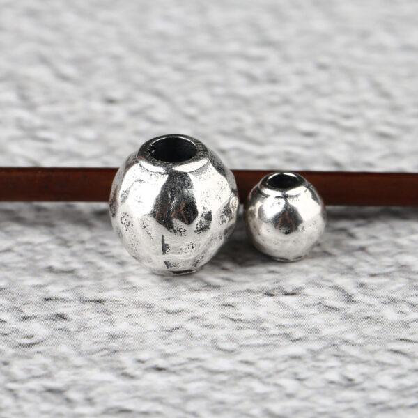 round bead, bumpy surface bead, spacer bead, s925 sterling silver, silver bead, oxidized silver bead - Image 5