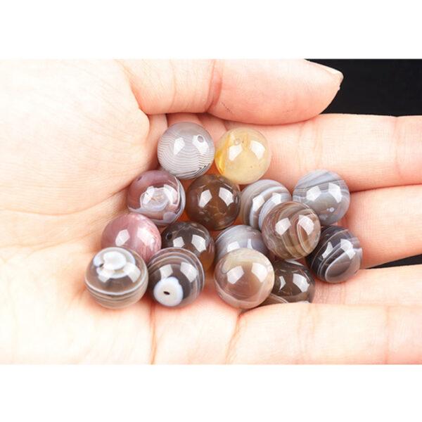 strip pattern agate bead, round bead, through hole bead - Image 5