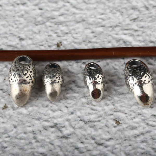 tiger tooth bead, spacer bead, s925 sterling silver, silver bead, oxidized silver bead - Image 5