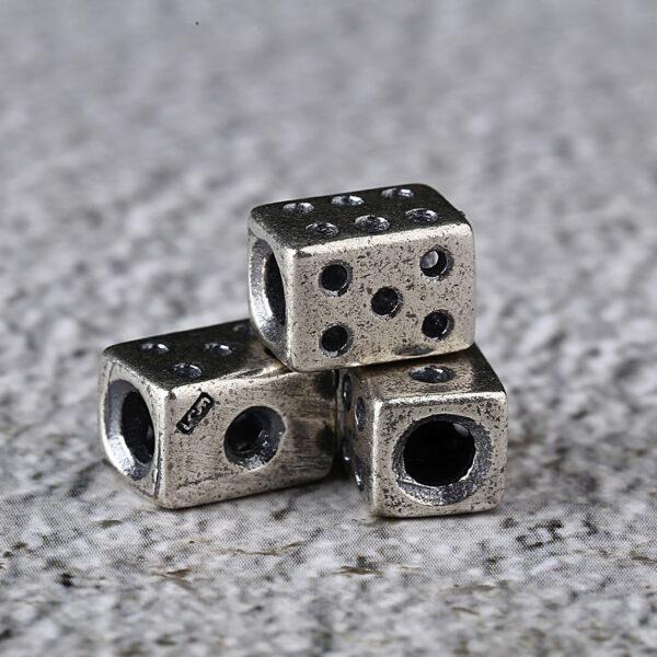 dice bead, cuboid bead, retro bead, spacer bead, s925 sterling silver, silver bead, oxidized silver bead - Image 5