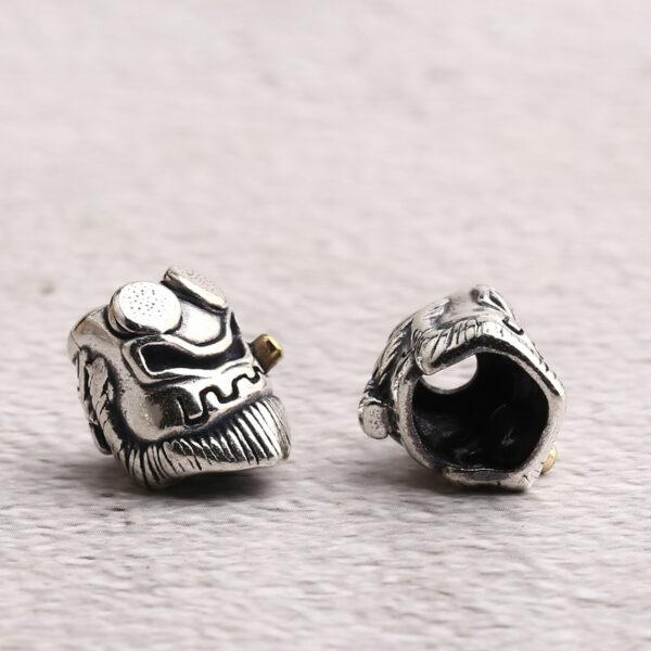 abstract head bead, retro bead, spacer bead, s925 sterling silver, silver bead, oxidized silver bead - Image 5