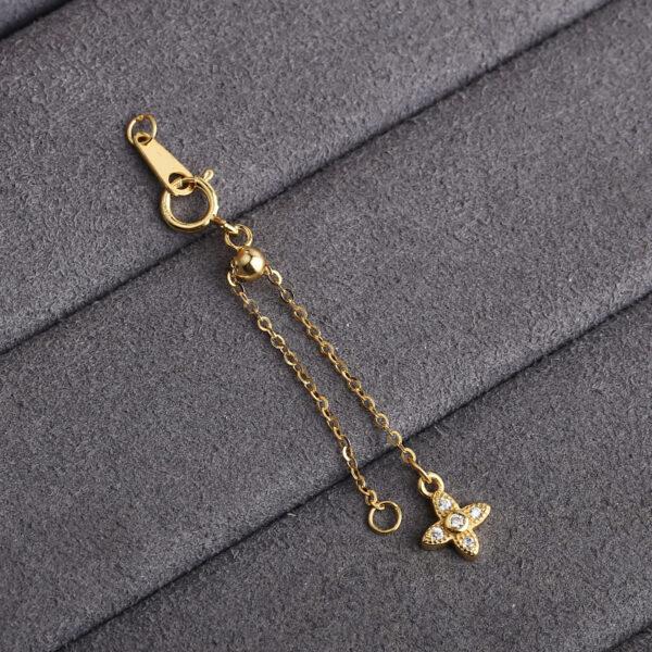 Four-leaf clover chain, Extender Chain, Bracelet Extender, Necklace Extender, s925 sterling silver, silver Extender, golden Chain, gild Extender - Image 5