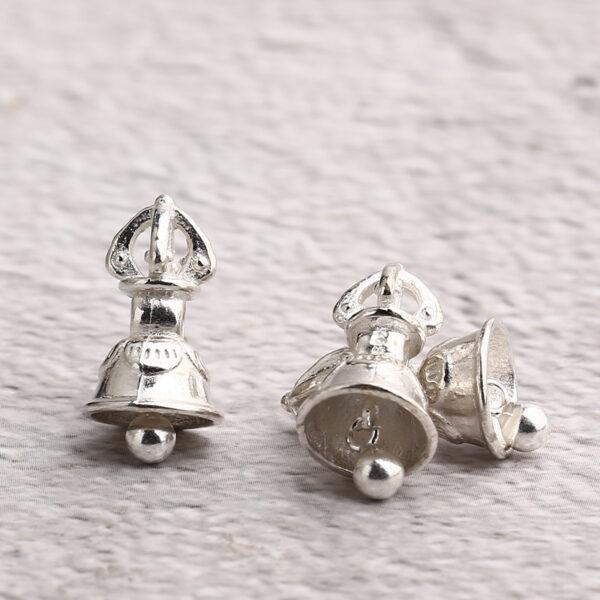 bell charm, s925 sterling silver, silver bead, silver charm, oxidized silver bead - Image 5