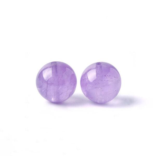 amethyst bead, lavender purple bead, round bead, through hole bead, natural bead, genuine bead - Image 5