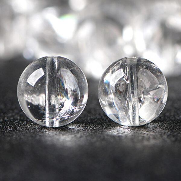 clear quartz bead, inner icy crack bead, round bead, through hole bead, natural bead, genuine bead - Image 5