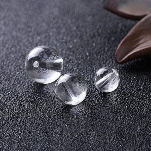 clear quartz bead, round bead, through hole bead, best quality bead, natural bead, genuine bead - Image 5