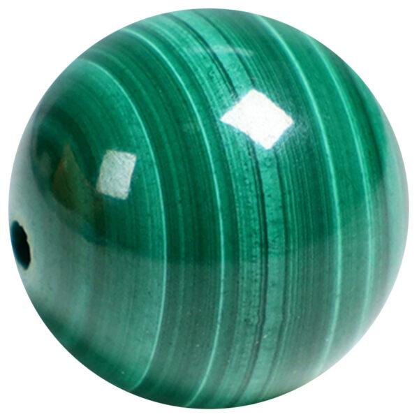 malachite bead, round bead, green bead, stripe bead, through hole bead, best quality bead, natural bead, genuine bead - Image 5
