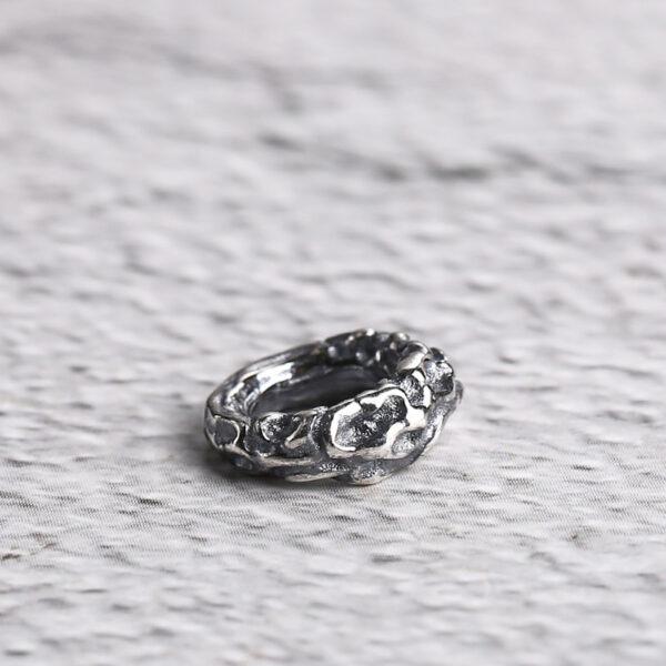 bumpy surface bead, ring bead, spacer bead, s925 sterling silver, silver bead, oxidized silver bead - Image 5
