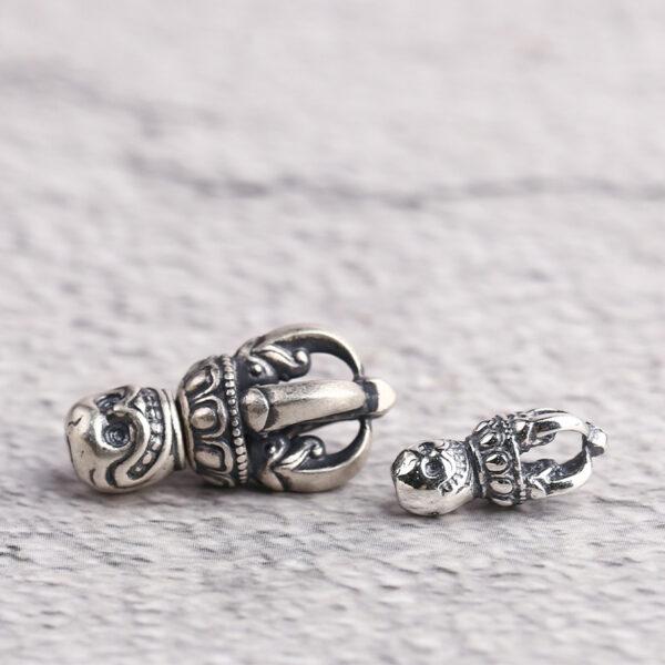 skull head charm, bracelet buckle, necklace buckle, s925 sterling silver, silver bead, silver charm, oxidized silver bead - Image 5