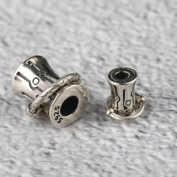 drum bead, ring bead, spacer bead, s925 sterling silver, silver bead, oxidized silver bead - Image 5