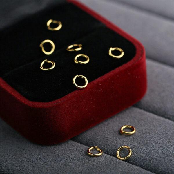 open ring bead, bright bead, smooth bead, simple bead, spacer bead, s925 sterling silver, sterling silver bead, golden bead, gild bead - Image 5