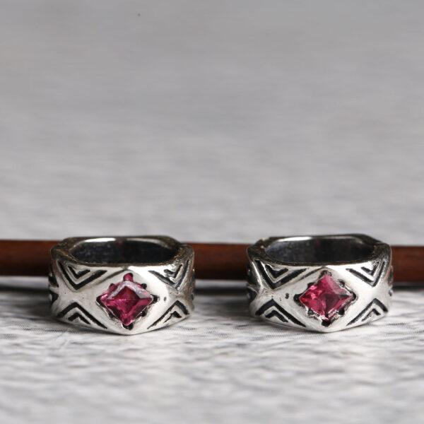 ring bead, geometric pattern bead, jump ring bead, spacer bead, s925 sterling silver, silver bead, oxidized silver bead - Image 6