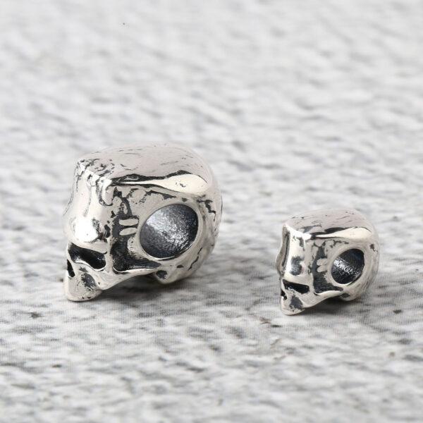 skull bead, spacer bead, s925 sterling silver, silver bead, oxidized silver bead - Image 6