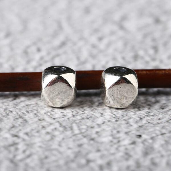 square bead, cube bead, simple smooth bead, spacer bead, s925 sterling silver, silver bead, oxidized silver bead - Image 6