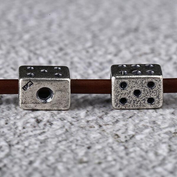 dice bead, cuboid bead, retro bead, spacer bead, s925 sterling silver, silver bead, oxidized silver bead - Image 6