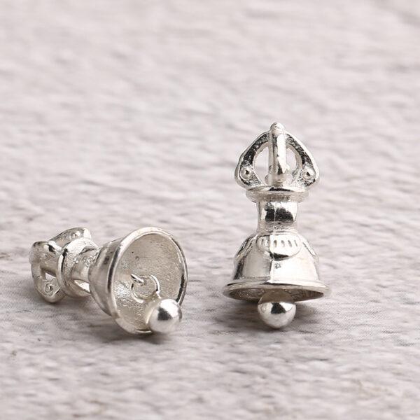 bell charm, s925 sterling silver, silver bead, silver charm, oxidized silver bead - Image 6