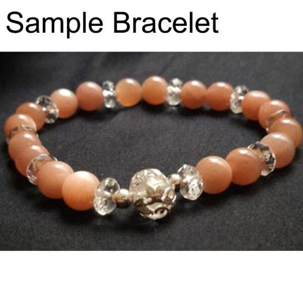 peach moonstone bead, orange moonstone bead, round bead, through hole bead - Image 6