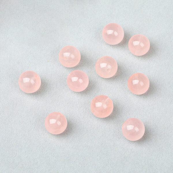 rose quartz bead, pink bead, round bead, through hole bead, natural bead, genuine bead - Image 6